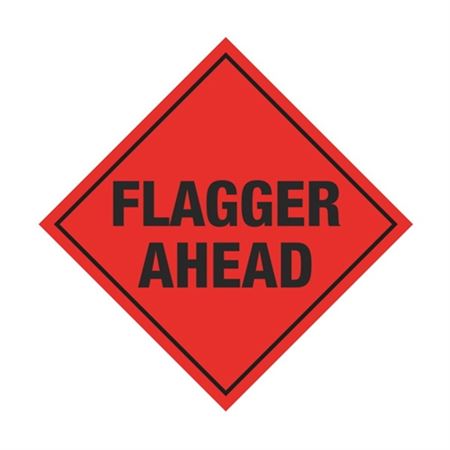 Flagger Ahead Roll-Up Sign